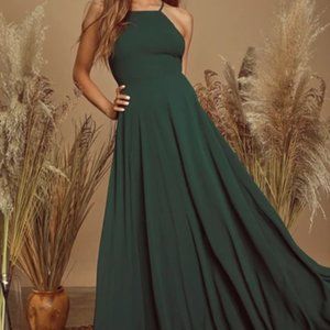 Stunning dark green full length gown